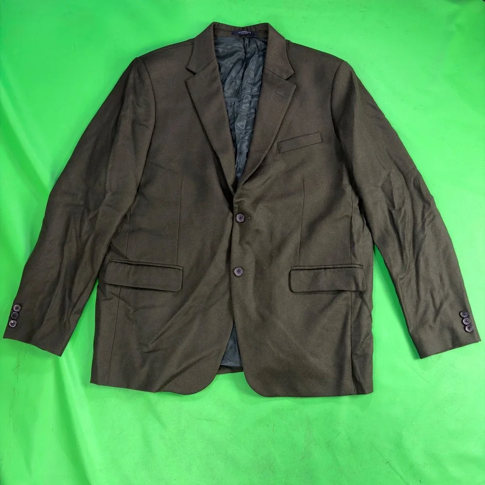 StudioSuits Naples Pure Wool Fine Tweed Blazer Mens 46R Olive Green Hand Crafted